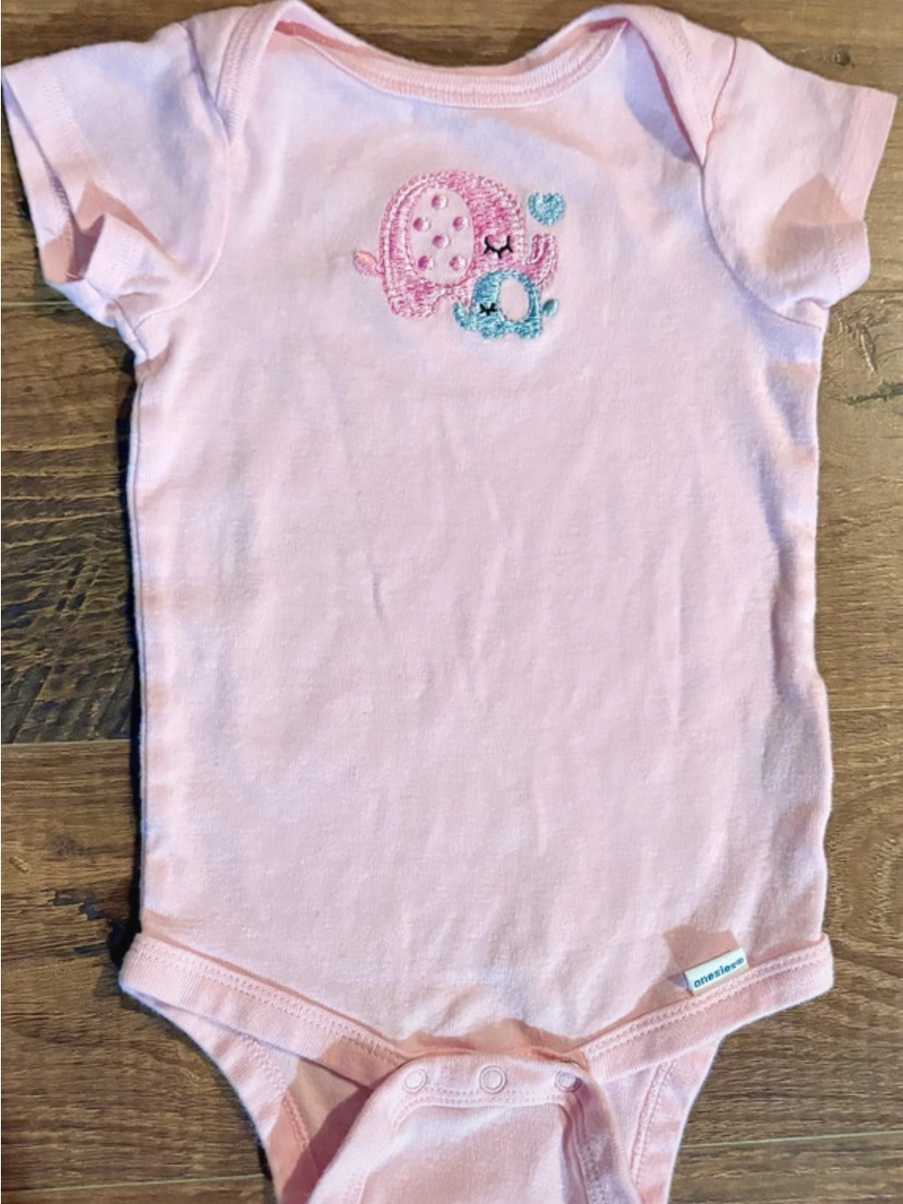 Gerber Pink Baby Bodysuit with Octopus Embroidery